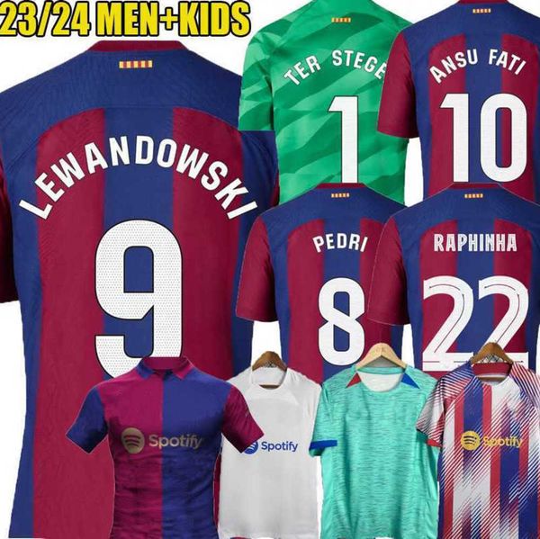 

lewandowski soccer jerseys gundogan 125th anniversary kessie raphinha pedri barcelonas 22 23 24 camisetas de ansu fati 2023 kit shirt men ki, White;black