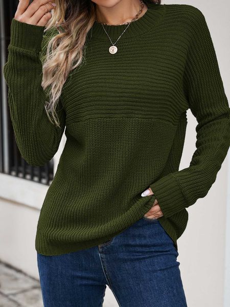 

women's clothing essnce round neck batwing sleeve sweater, White;black
