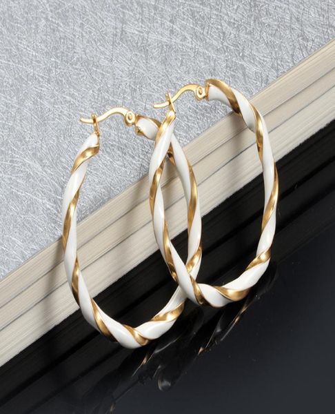 

fashion distort elegant goldcolor hoop earrings for women stainless steel trendy jewelry statement earrings1976048, Golden;silver