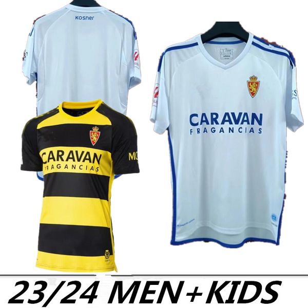 

23 24 real zaragoza fran gamez soccer jerseys zapater 2024 2023 jersey pombo shinji kagawa football shirts guti javi ros kids . suarez cami, Black;yellow
