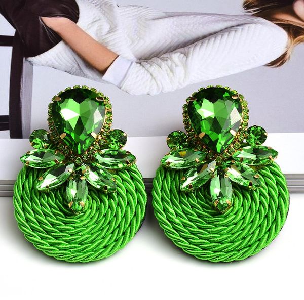 

statement earrings handmade earringsdangle earrings new design colorful crystal handmade round earrings highquality statement fas8463195, Silver