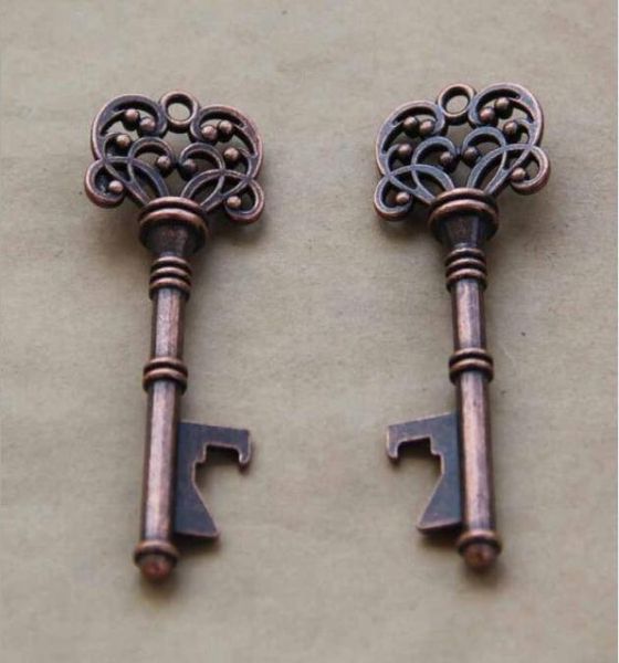 

40 pcs large size key bottle openers assorted vintage skeleton keys wedding party favors 4 color for option5308139, Bronze;silver