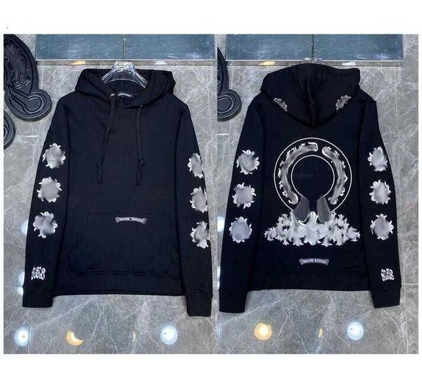 

fashion luxury men's jackets designer zipper sweatshirts heart horseshoe cross print brand ch hoodies women chromes coat casual pullove, Black