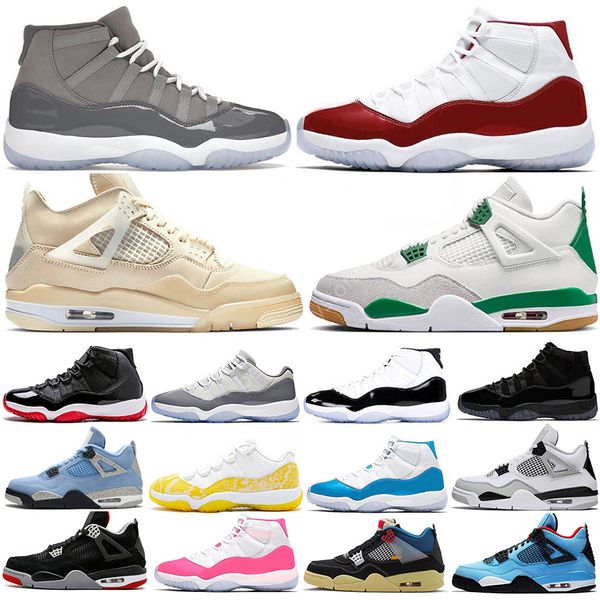 

2023 mens shoes 11 11s sneakers sail cherry concord pine green tour yellow jade university blue bred black cat white cement cool grey women