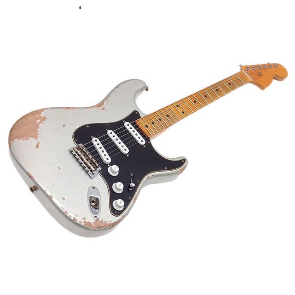 

yamano limited 1969 st heavy relic inca silver electric guitar