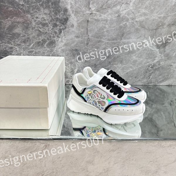 

luxury designer women mens casual shoes fashion genuine leather mixed color woman trainers sneakers flats loafers female footwear xsd230403, Black