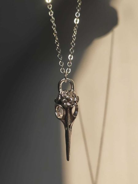 

women's fashion accessories grunge punk animal skeleton charm necklace, Silver