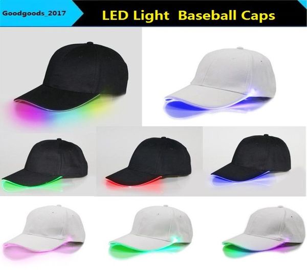 

led baseba caps cotton black white shining led light ba caps glow in dark adjustable snapback hats luminous party hats m8457593617
