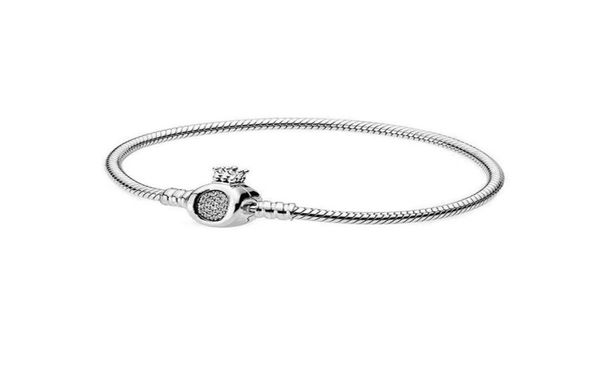 

authentic s925 sterling silver bracelets chain women with original box fits cz diamond pave charms bracelet birthday gift christmas jewelry, Golden;silver