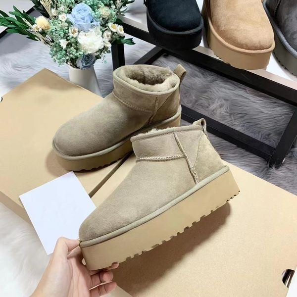

designer boots platform for women australia snow boot womens tasman tazz slippers mini platform booties winter suede wool shoe ladies warm a, Black