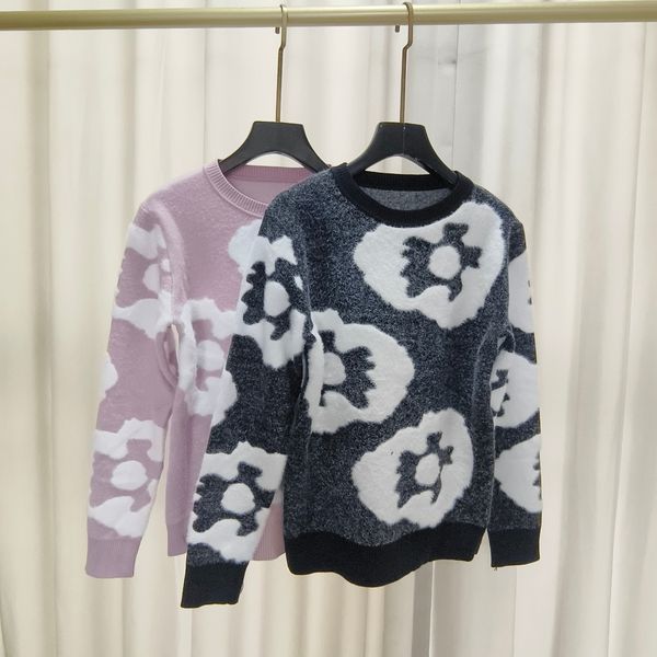 

725 2023 autumn runway summer pullover brand same style pullover sweater pink black long sleeve crew neck fashion clothes womens qian688, White;black