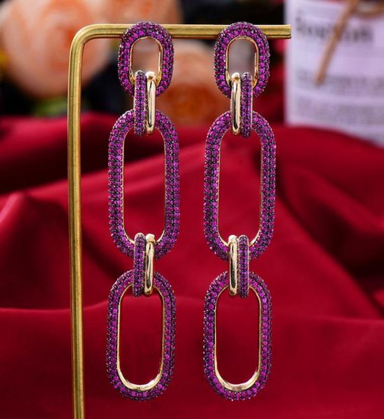 

dangle chandelier kellybola jewelry 2021 ladies luxury and gorgeous full cubic zircon earrings fashion cz design link hoop8175992, Silver