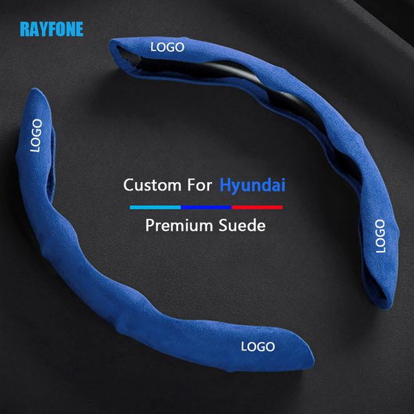 

car steering wheel cover non-slip suede for hyundai genesis ix25 ix35 i30 kona encino solaris azera santa fe car accessories