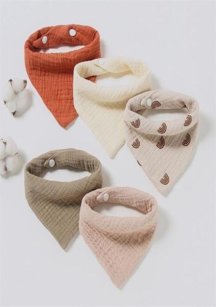 

56pcs baby bibs cotton accessories born solid color snap button soft triangle towel feeding drool bibs 2205199345604