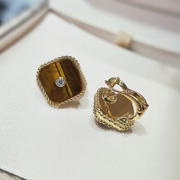 

clover earrings luxury earrings designer earrings 925 silver luxury brand designers stud geometric famous women earring wedding party eardro, Golden;silver