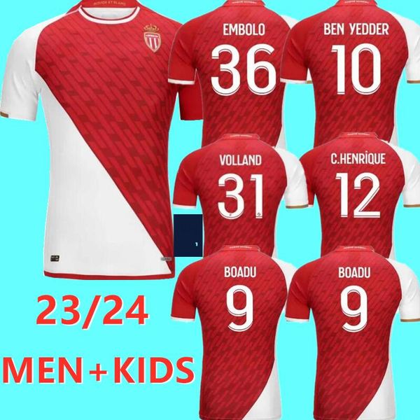 

23 24 as monaco soccer jerseys mbappe #29 falcao #9 bernardo #10 fabinho #2 2023 2024 home ben golovin volland boadu jean lucas maillots dio, Black;yellow