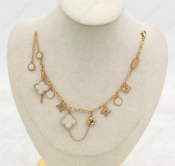 

50cm chain length l letter necklace fourleaf clover logo two styles with fashion luxury jewelry suitable for all kinds of holiday3053291, Silver