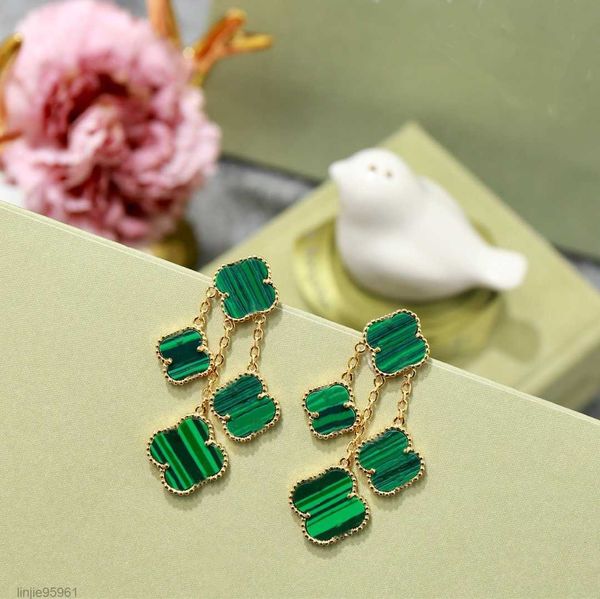 

designer clover stud four leaf flower internet celebrity fashion women jewelry gold earrings woman luxury accessories for dinner party earin, Golden;silver