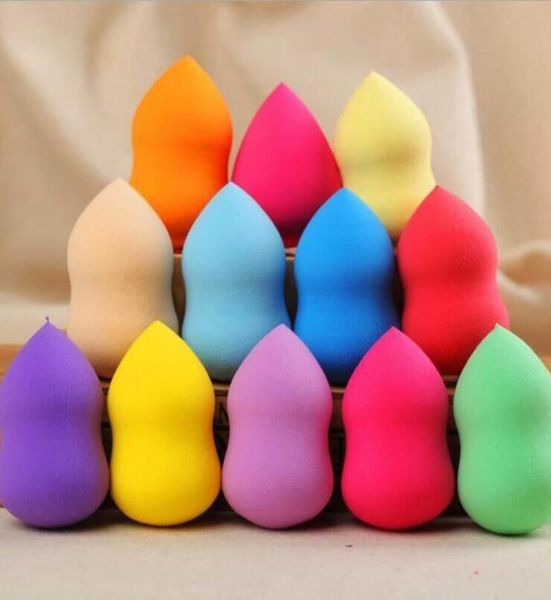 

100pcs/lot face bottle gourd sponge smooth pro beauty makeup powder puff mix colour women gift 60*40mm7819647