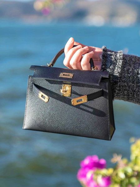 

original designer kelyss tote bag 23 new bag premium elephant grey leather women's mini handbag one shoulder messengerfz6r