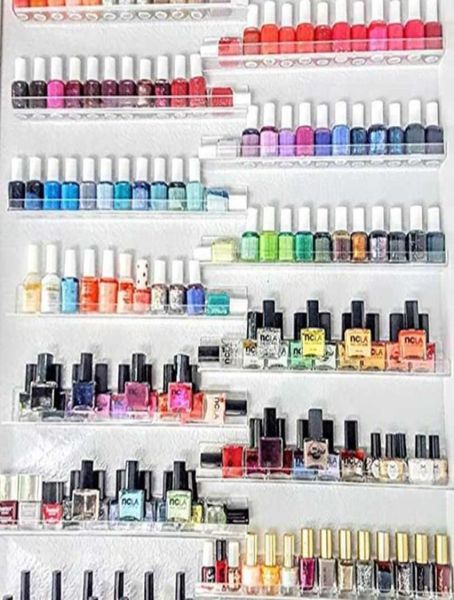 

6pcs clear acrylic invisible floating bookshelf storage rack wall ledge kids room makeup po display organizer 2107133151785, Black