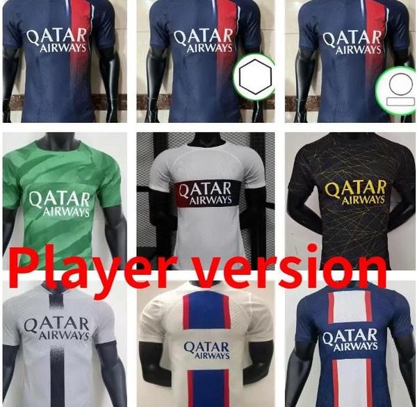 

player version psgs mbappe paris soccer jerseys home away 4th hakimi vitinha n.mendes 22 23 24 maillots de football shirt 2023 2024 marquinh, Black;yellow