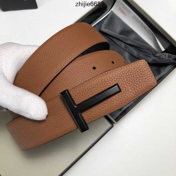 

luxury leather clothing quality tom-fords designers men womens genuine buckle t buckle belts fashion belt accessories high waistband with bo, Black;brown