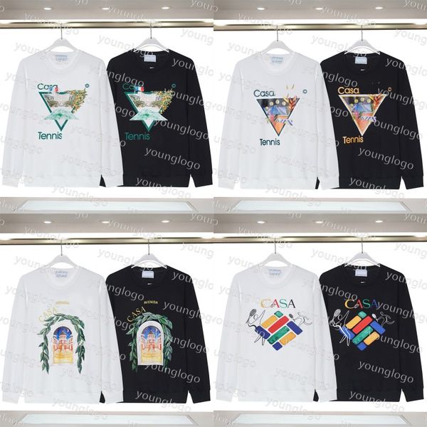 

casa mens graphic hoodies designer printed solid color street hiphop long sleeve pullover casual hoodies, Black