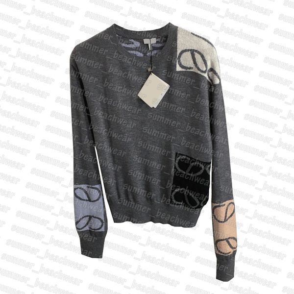 

womens designer knits crew neck knitted autumn winter windproof knitwear long sleeve sweater, White