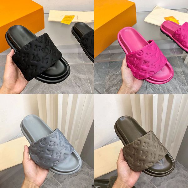 

designers slipper pool pillow front strap fashionable easy-to-wear flat comfort mules padded style sunset fashion womens mens new, Black