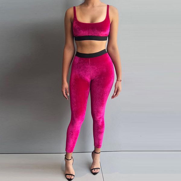 

women's swimwear summer tm printed rose velvet sport sets and legging two piece 4 colors choose 230724, White;black