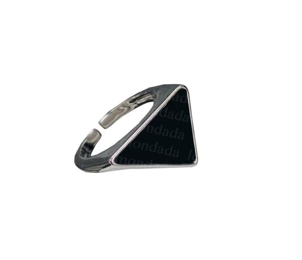 

metal triangle band rings womens designer black ring women valentines annivesary gift simple style hands accessories5910816, Silver