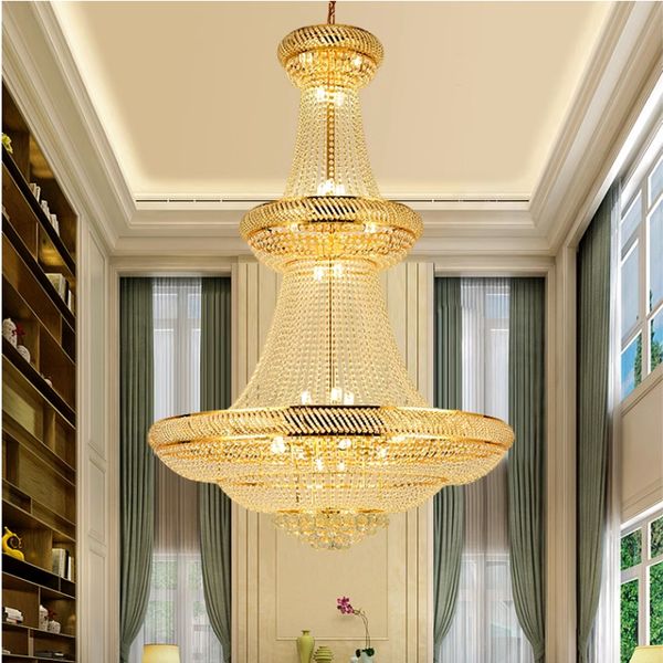

american luxury crystal chandeliers large long european gold chandelier lights fixture villa hall lobby parlour staricase l lustres home liv