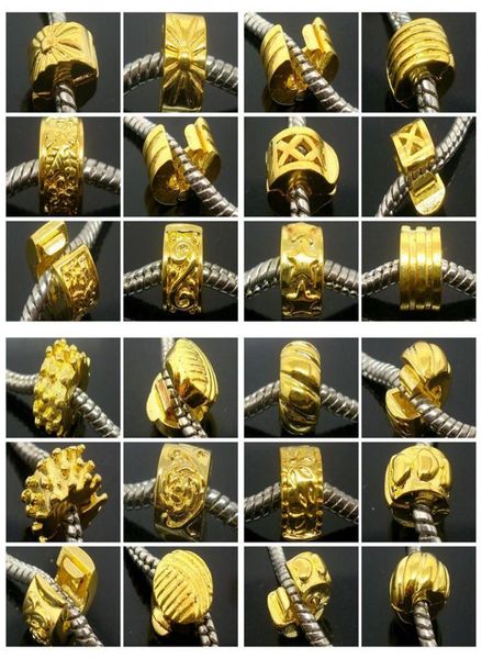 

50pcslot mixed copper base gold plated ser clip charms for jewelry making diy beads for european bracelet whole in bulk l3473632, Black