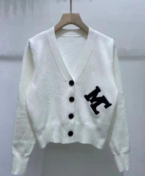 

2023 women's sweaters v-neck luxury designer sweater letters pullover hoodie long sleeve knitwear winter clothes, White;black