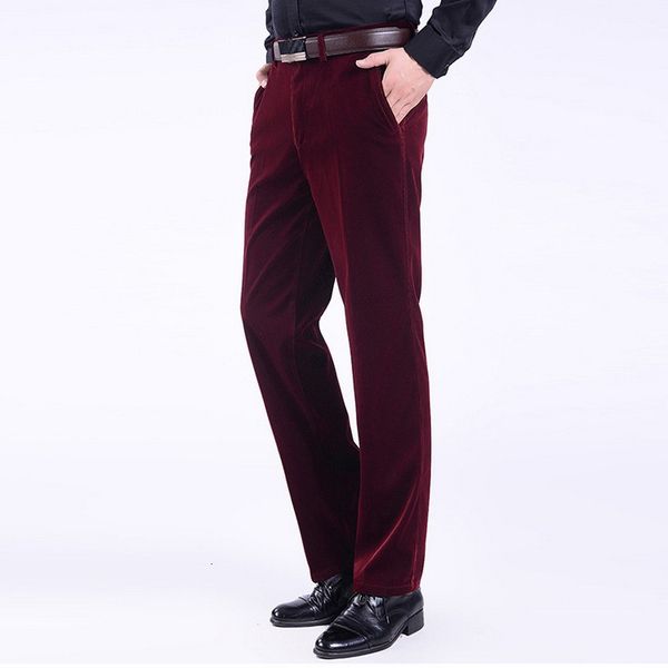 

mens pants wholesale autumn and spring thick section corduroy casual loose middleaged trousers straight long 230724, Black