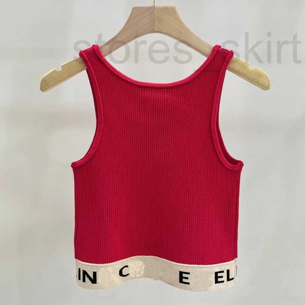 

women's tanks & camis designer knitted round neck sleeveless tank short style inner outer wear 2023 summer new product 4f4t, White