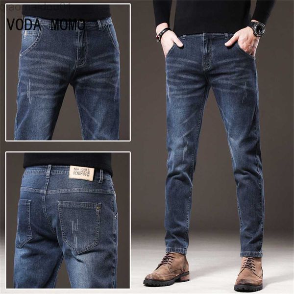 

men's jeans 2022 brand price comfort straight denim pants men's jeans business casual elastic male trousers l230724, Blue