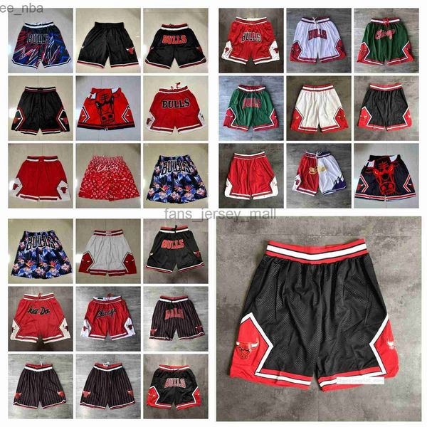 

team basketball shorts just don mesh retro wear sport pant with 97-98 champion pocket zipper sweatpants hip pop black white short