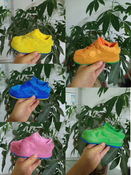 

dunks low dead bears shoes uality s.b dunker kids big boys design girls sneakers yellow green pink blue bear skateboard size 24-35 retro, Black