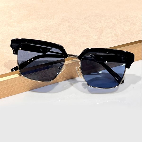 

cool square sunglasses black blue lens for men summer shades sunnies uv protection eyewear with box, White;black