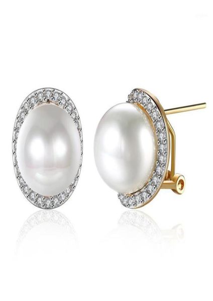 

stud wedding jewellry white cubic zirconia pearl earrings gold overlay for women fashion jewelry e209613121253, Golden;silver