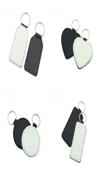 

sublimation blank leather square shape keychains rectangle heart round key ring transfer printing leather material 10pcslot3482775, Slivery;golden