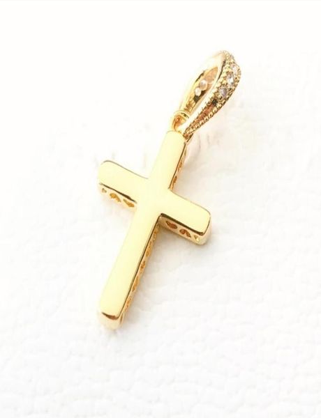

14k gold sparkling cross dangle pendant charm 925 silver charms for bracelets diy jewelry making kits loose beads silver wholesale 359521c01, Black