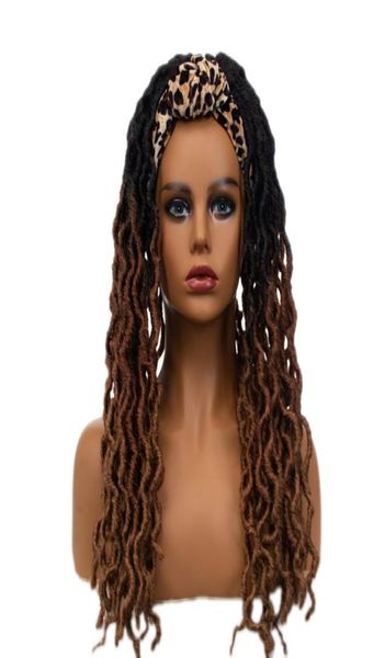 

synthetic wigs vades headband dreadloc hair wig long black brown soft faux locs braiding crochet for women3590955