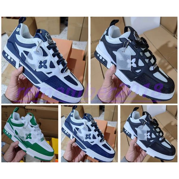 

2023 designer casual shoes men sneakers rubber platform trainers genuine leather sneaker multicolor lace-up skate shoes fashion running shoe, White;red