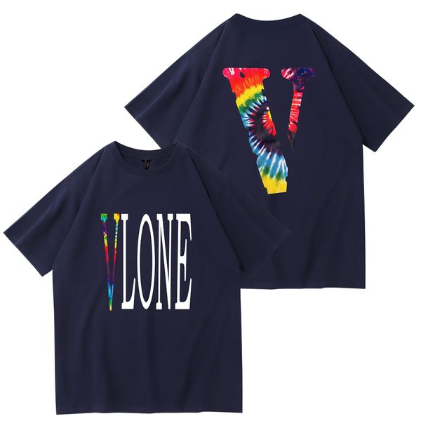 

vlone new brand printed shirts men and women o-neck casual t shirts classic fashion trend for simple street cotton brand short mens womens t, White;black