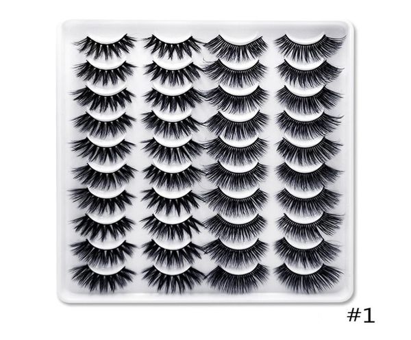 

whole 20 pairs in one tray 3d mink natural eyelashes set factory 6694697