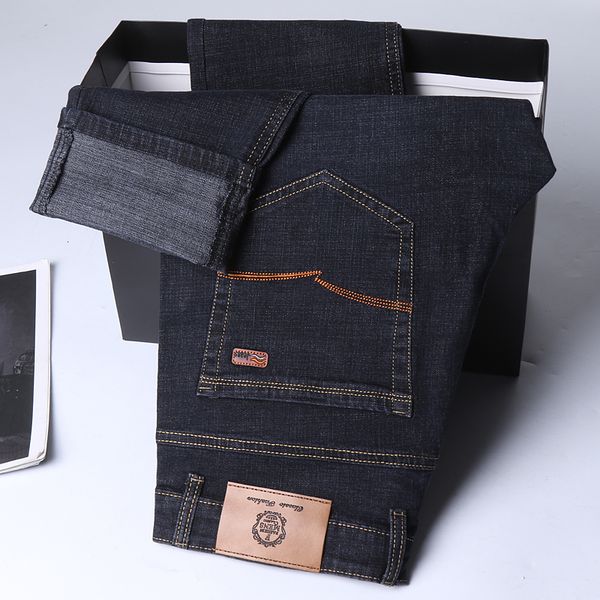 

men's jeans sulee brand men's slim elastic jeans fashion business classic style denim pants trousers male 230724, Blue
