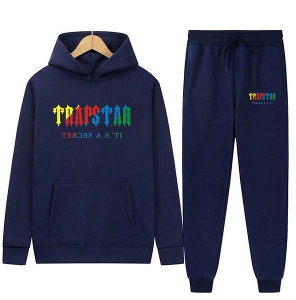 

tracksuits football tracksuit tech fleece tracksuit fashion autumn winter hooded sweatshirt drawstring outfit sportswear male suit pullover, Black